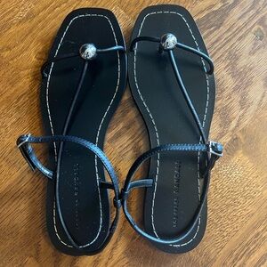 Loeffler Randal | Lara embellished leather sandals | 8.5